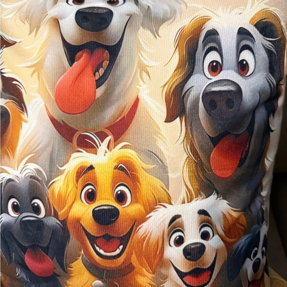 Colorful Dog Print Pillow for Pets